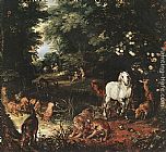 Jan The Elder Brueghel Canvas Paintings - The Original Sin [detail 1]